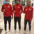 Dansk boksnings tre deltagere ved EM vandt alle deres første kamp: Fra v.: Victor Kruse Hoveling, Elias Idrissi og Sofie Rosshaug. Foto: DABU