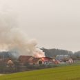Der er lige nu ild i en lade på godset. Foto: Presse-fotos.dk.
