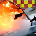 En varebil kørte onsdag i grøften, og brød efterfølgende i brand, oplyser Sydøstjyllands Politi. Arkivfoto.
