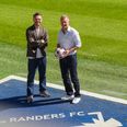 »Jeg er både glad og stolt over at få muligheden som kommerciel direktør i Randers FC,« siger Morten Hørby (til venstre). Her ses han sammen med fodbolddirektør Søren Pedersen. Foto: Randers FC