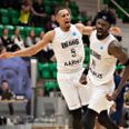 Michel Diouf - til højre - blev kampens topscorer med 21 point for Bakken Bears. Arkivfoto: Anita Graversen/Ritzau Scanpix