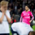 AGF's målmand Jesper Hansen var knust over at have bokset bolden i eget net i udekampen mod FC Midtjylland. Foto: Bo Amstrup/Ritzau Scanpix