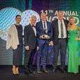 Fra v.: Spencer Opstrup Lloyd-Pye, Hans Knudsen og Carl Aage Nielsen modtog prisen for Danmarks bedste golfbane ved World Golf Awards. Pressefoto