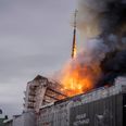 Brand i den historiske bygning Børsen i København tirsdag den 16. april 2024.. (Foto: Ida Marie Odgaard/Ritzau Scanpix)