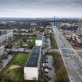 Gellerupparken fra dronehøjde. Den nye Karen Blixens Boulevard fører op til Bazar Vest. Foto: Axel Schütt/ Ritzau Scanpix