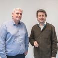 Direktør for NOVAX A/S, Ole Abildgaard, (t.v.) sammen med direktør for Danjournal, Morten Nielsen. Pressefoto