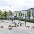 En bane til boldspil var ved at blive lavet, da UgeBladet var forbi. Foto: Bollerup