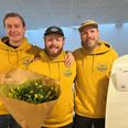 Klaus Kristiansen, Christian Popp og Kenneth Enggard fra Aarhus Watersports Complex modtog 25.000 kr. til talent -og elitearbejde. Foto: Aarhus Idrætsfond