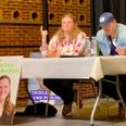 Nikoline Erbs Hillers-Bendtsen i aktion under valgkampen til en paneldebat på Skanderborg Gymnasium. Arkivfoto: Erland Rasmussen