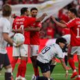 AGF var i første halvleg i knæ mod et dygtigt Benfica-mandskab. - Foto: Manuel De Almeida/Ritzau Scanpix