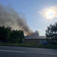 Det er et oplag der ligger i området bag Hadstenvej der er gået i brand. Foto: Kian Johansen