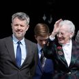 Dronning Margrethe, kong Frederik X og kronprins Christian ved fejringen af dronning Margrethes 85-års fødselsdag på Fredensborg Slot. Arkivfoto: Jens Dresling