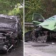 De to biler var voldsomt medtaget efter sammenstøddet. Foto: Local Eyes