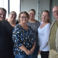 Højvangens Cabarethold, fra venstre Nicolaj, Mascha, Helle, Ann, Lis og Michael. Susanne, Torben, Jane og Maj var fraværende. Foto: Anette Bonde.