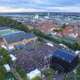 Dronefoto fra en tidligere koncert fra Værket Outdoor. Pressefoto
