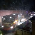 Brand i butikscenter på Ryhavevej.