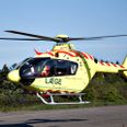 Kvinden blev fløjtet til hospitalet i Skejby. Foto: Gorm Olesen