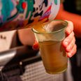 Lærerne havde hver skænket en øl i en bus, de havde lånt af Smukfest. Arkivfoto: Benny Kjølhede.