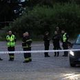 Politiet var lørdag massivt til stede ved Den Blå Bro i Randers. Foto: Presse-fotos.dk