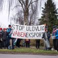 Demonstranter foran Terma. Foto: Bo Amstrup/Ritzau Scanpix