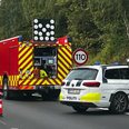 Bilbranden har fået politiet til at afspærre motorvejen. Arkivfoto: Presse-fotos.dk.