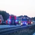 Uheldet skabte lang kø. Foto: Øxenholt Foto.