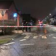 Politiet bekræfter, der er blevet skudt på stedet. Foto: Presse-fotos.dk.