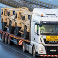 Turen for det store antal køretøjer går fra Aarhus og til Østeuropa. Foto: Forsvaret.