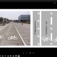 Illustration af den nye dobbeltrettede cykelsti på Havnepladsen i Aarhus.