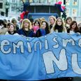 Aarhus Gymnasium i Tilst har oprettet en feministisk studiegruppe. På billedet ses kvinder fra KRAN, Agender, Lillesøstrene, Dannerhuset og Dame U Love, der i anledning af Kvindernes Internationale Kampdag i 2005 gik på gaden.