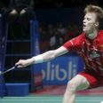 epa07731048 Denmark's Anders Antonsen in action during the men's singles final match againts Taiwan's Chou Tien Chen at the Blibli Indonesian Open badminton tournament in Jakarta, Indonesia, 21 July 2019. EPA/ADI WEDA