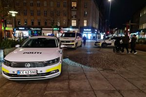 Et større politiopbud har anholdt en mand i Bruuns Galleri. 