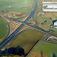 Slidlagsarbejdet på Østjyske Motorvej E45 nord for 55 Horsens N begynder midt april. Foto: Aerodan/Vejdirektoratet