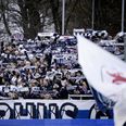 AGF-fans under en kamp i Superligaen mod FC København i Aarhus. Fra foråret indføres synstolkning til AGF's hjemmekampe. Arkivfoto: Foto: Bo Amstrup/Ritzau Scanpix