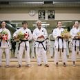 Christiane Nedergaard, Jens Evald, Anja Rungborg og Michelle H. Rasmussen har nu alle det sorte bælte i karate. Pressefoto