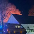 Det var ikke muligt for brandfolkene at redde bygningen. Foto: Pressefotos.dk