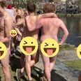 Der var stor deltagelse ved nøgenløbet til årets kapsejlads i Uniparken. Foto: Mille Winhter