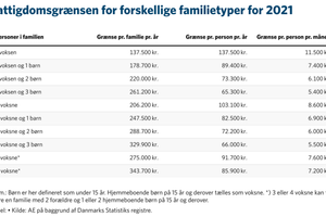 Antallet af børn i familier i Danmark under fattigdomsgrænsen faldt med 2.700 fra 2020 til 2021. Der er dog fortsat 53.800 børn, der vokser op i relativ fattigdom. Det svarer til 4,7 pct. af alle børn under 18 år.