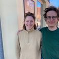 Julie og Valentin foran facaden på byens hæderkronede bagerbutik. Fra 30. maj dufter her af brød, ikke af byggestøv. Foto: Lars Norman Thomsen