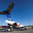 ARKIVFOTO 20121026 af SAS-fly i Aarhus Lufthavn, Tirstrup- - Se RB NDLAND 11.02. De nye ruter til blandt andet Oslo og Stockholm vil vise, om lufthavnen har en bæredygtig fremtid, vurderer luftfartsekspert.. (Foto: Jens Thaysen/Scanpix 2017)