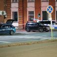 Politiet var natten til fredag massivt til stede i Odder. Foto: Presse-fotos.dk