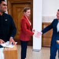En nuværende og tidligere statsminister. Mette Frederiksen og Lars Løkke Rasmussen til partilederdebat efter valgudskrivelse på Christiansborg i København. Foto: Martin Sylvest/Ritzau Scanpix
