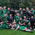 Der var stor glæde hos TST Fodbold, da klubben fra Tilst spillede sig videre til næste runde i pokalturneringen. Nu venter Vejle Boldklub fra Superligaen. Privatfoto.