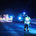 En bus endte søndag aften i grøften. Foto: Presse-fotos.dk.
