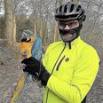 Kim Hendriksen med araen Houdini, som han fandt på en MTB-tur ved Gl. Rye.