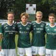 Vivilds fire (fra v.): Foto stående fra venstre: Emil Mortensen (to mål) – Sander Konggaard – Sebastian Stær – Mathias Severinsen. Foto: Kurt Enevoldsen, Team Vivild.