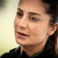 Nadia Nadim taler til pressen før kvindefodboldlandsholdet træner før to testkampe og EM-slutrunde, i Helsingør, mandag den 20. juni 2022. Foto: Mads Claus Rasmussen/Ritzau Scanpix