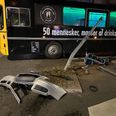Ved uheldet mistede Volvoen det forreste af bilen. Foto: Presse-fotos.dk