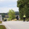 På Hammelvej ved Haslund syd for Randers er der sket et alvorligt færdselsuheld søndag ved 12.30-tiden. Foto: Presse-fotos.dk