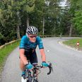 Gunni Østergaard Pedersen fra Låsby var blandt de 450 ryttere, der cyklede penge ind til Schleroseforeningen i de franske alper. Privatfoto